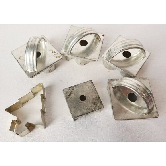 6 Vintage Cookie Cutters Metal Cookie Cutters & 8 Tart Tins Kitchenware Crafts - Picture 2 of 5